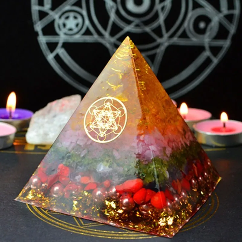 Natural Stone Orgone Pyramid Crystal Reiki Orgonite Healing Craft Decorate Gifts 