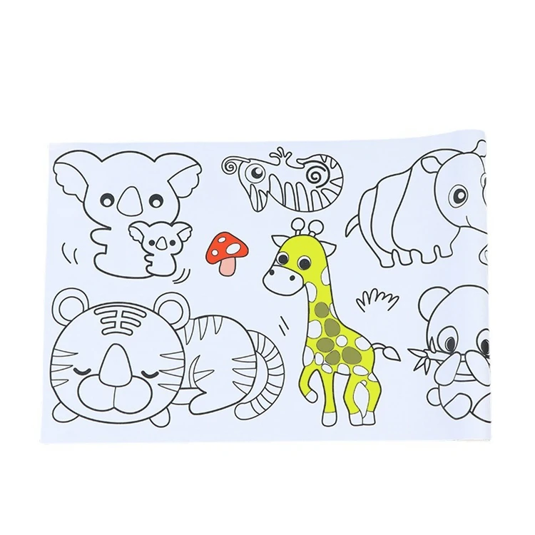 Creative New Design Sticky Drawing Paper Toddlers DIY Painting Toy 3 Meters Cartoon Graffiti Scroll