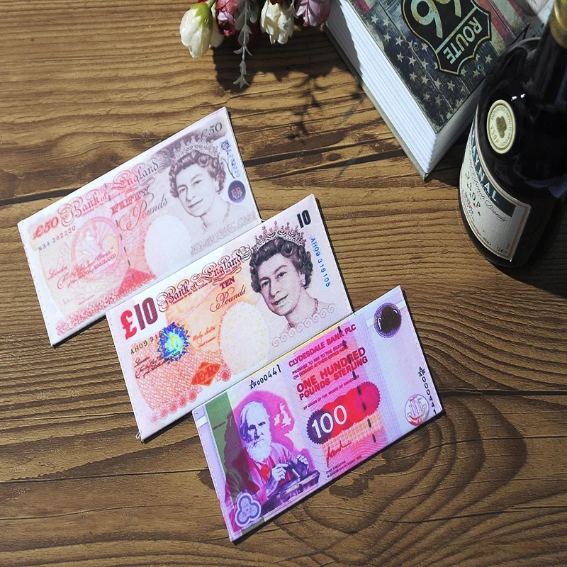 Factory Custom Waterproof Canvas Fabric Digital Print DOLLAR  Rupee Dinar Riyal Thai Baht National Currency Pattern Wallet