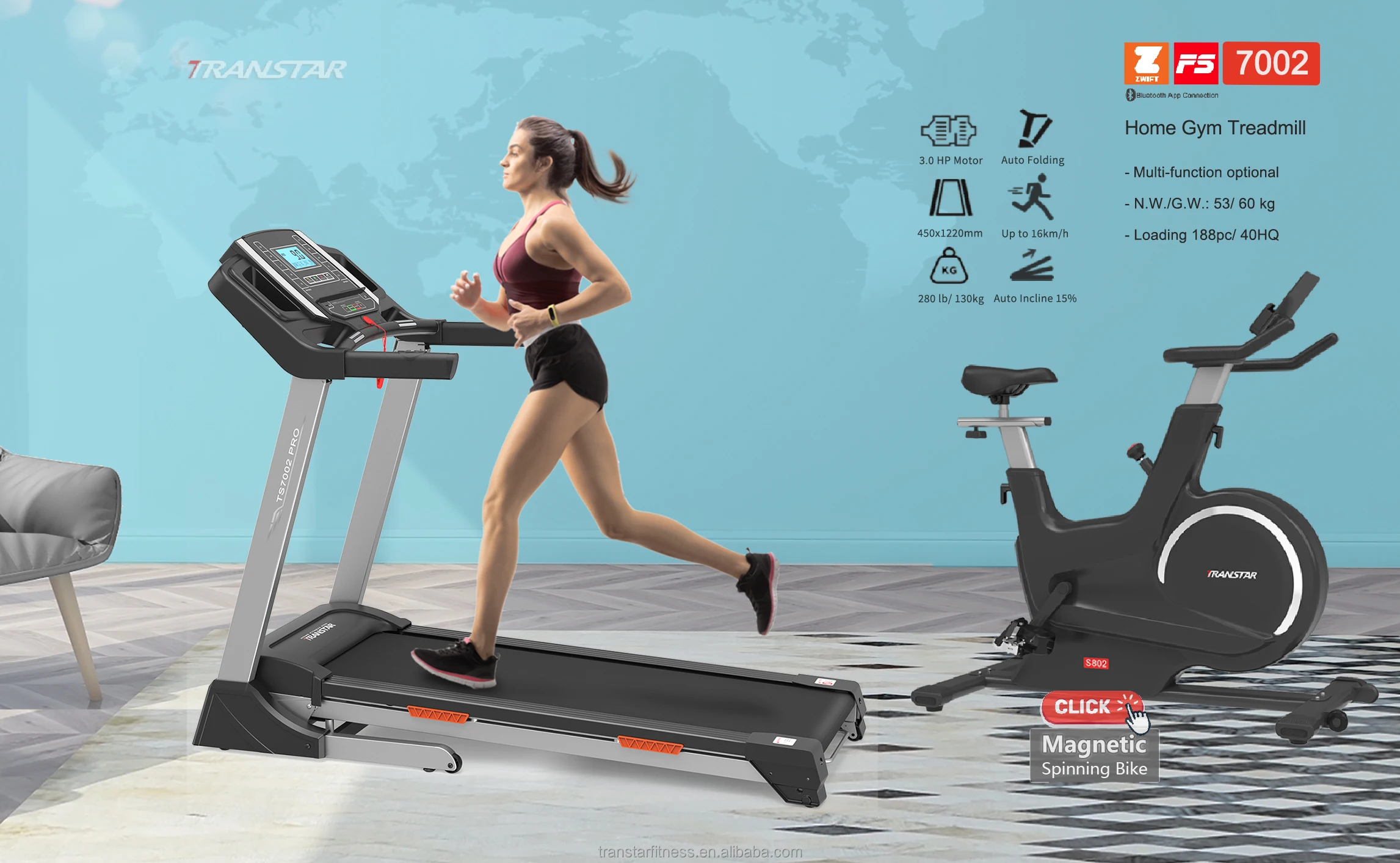 Exercise Running Machine Compact 3HP Professional Fitness Folding Electric Walking Running Machine ...