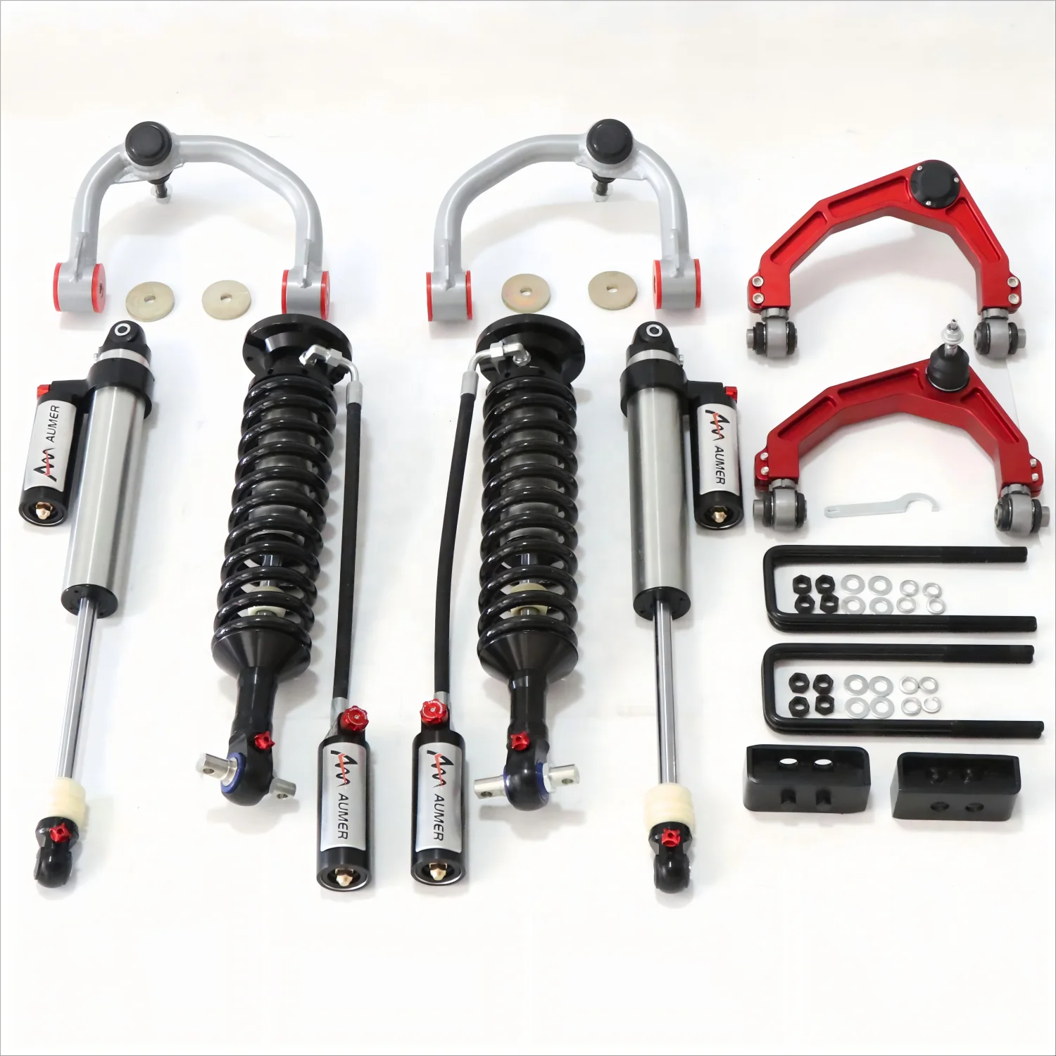 Aumer Compression and Rebound Damping Force Adj. Bypass Shock Absorber 4x4 Off Road 2 3 Inches Lift Suspension Kit for Ford F150