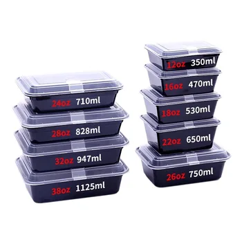 Disposable Food Container with Buckle Ventilated Takeaway Packing Box Thickened Lunch Box with Lid Plastic Fast Food Container