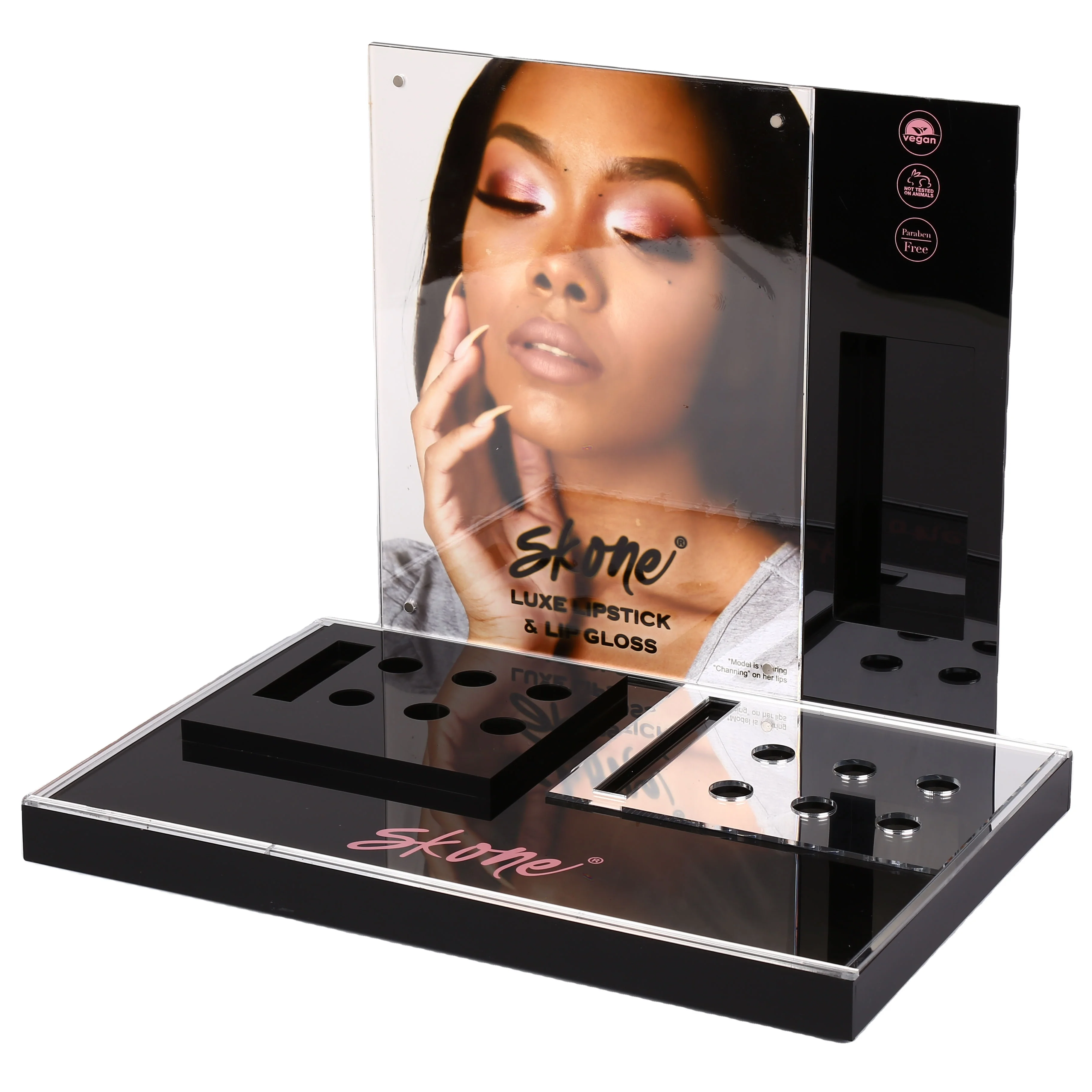 Factory Custom Brand Countertop Liquid Lipstick Acrylic Display Stand