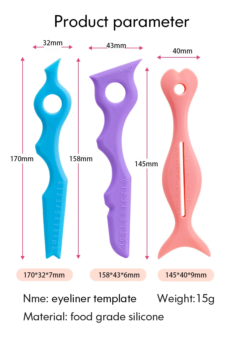 Eyeliner Stencil Ruler Reusable Silicone Mascara Guard Tool Eye Makeup
