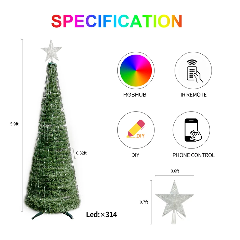 Artificial Christmas Tree App Remote Control Rgb Led Christmas Tree