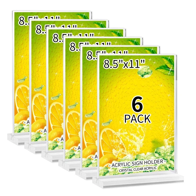 Wholesale Clear Acrylic Sign Holder 8.5 X 11 Acrylic Tshaped Desktop