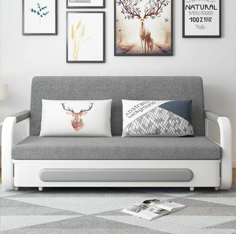 Three Seat Sofa Bed Modern Wooden Folding Chair Sleeper & Multi