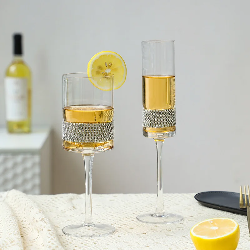 Современный модный прозрачный бокал цвета шампанского/вина/Highball/Dof с золотой ртутью и стразами