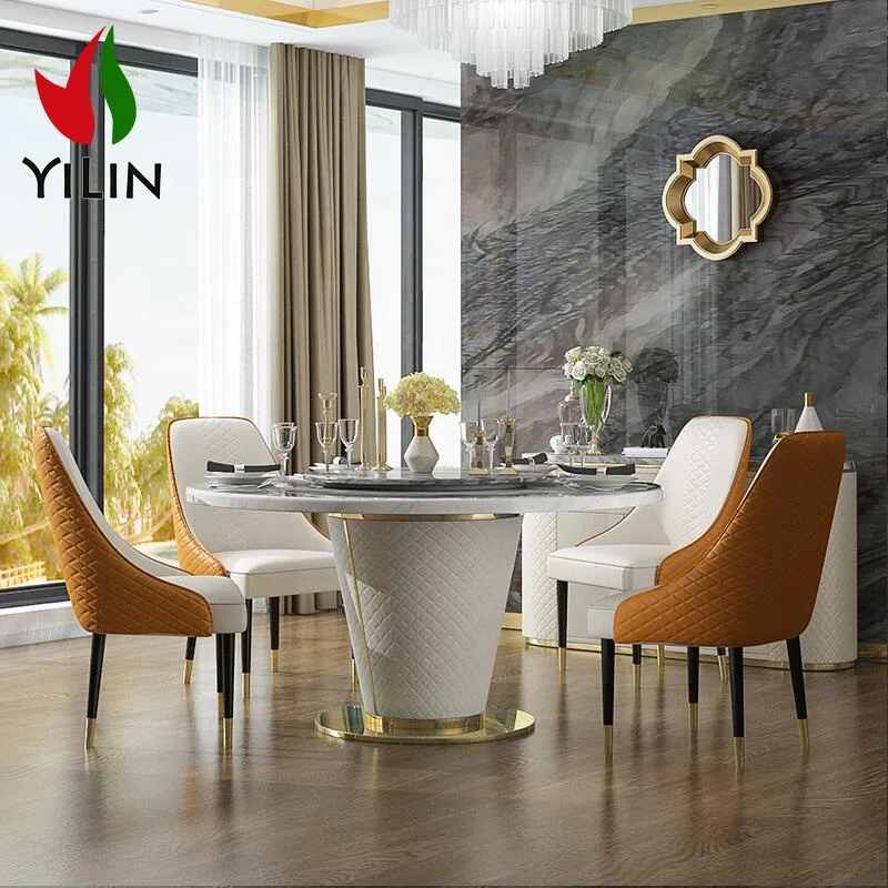 New Design Round Table Top Marble Dining Table Home Dining Room Furniture Hotel Wedding Banquet Dining Table