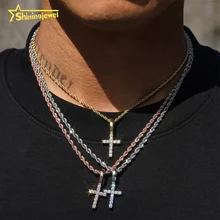 Wholesale Price 925 Silver Moissanite Cross Pendants Hip Hop Jewelry Men Women Iced Out Fashion Cross Charms Pendant