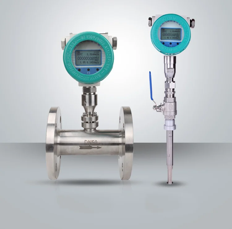 Pulse Output Modbus IP65 HRLS Thermal Gas Mass Flowmeter Compressed air Nitrogen Flowmeter Flange 4-20ma RS485 1.6Mpa Flowmeter