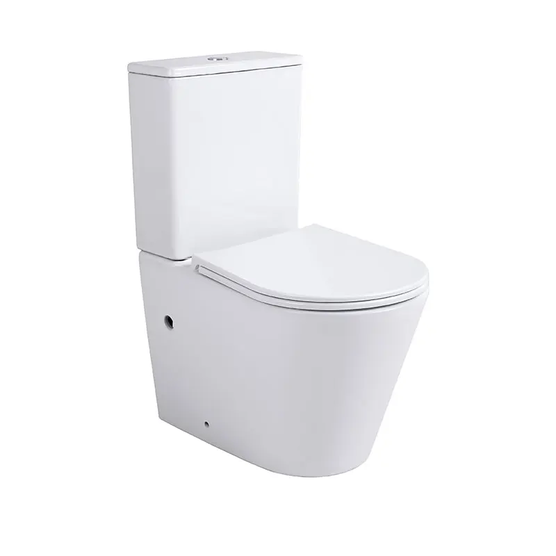 New Model Sanitary Ware Ceramic Two-Piece Bathroom Wc Rimless Cuvettes De WC Water Closet Toilet