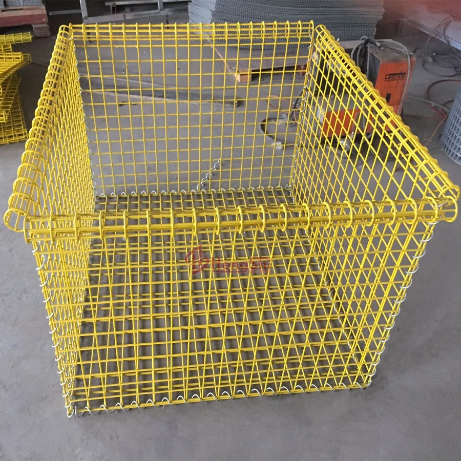 Yellow PVC Coated Welded Wire Mesh Gabion Plant Box for Flower Pots & Planters