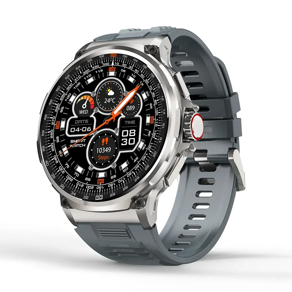 V69 1.85inch IPS HD Touch Screen 710mAh Men's Waterproof Call Answer Sleep Tracker Silicone Sports Smart Watch_voghion.com