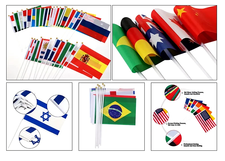 Aozhan custom logo hand waving stands flags mini checkered flag car race racing flag