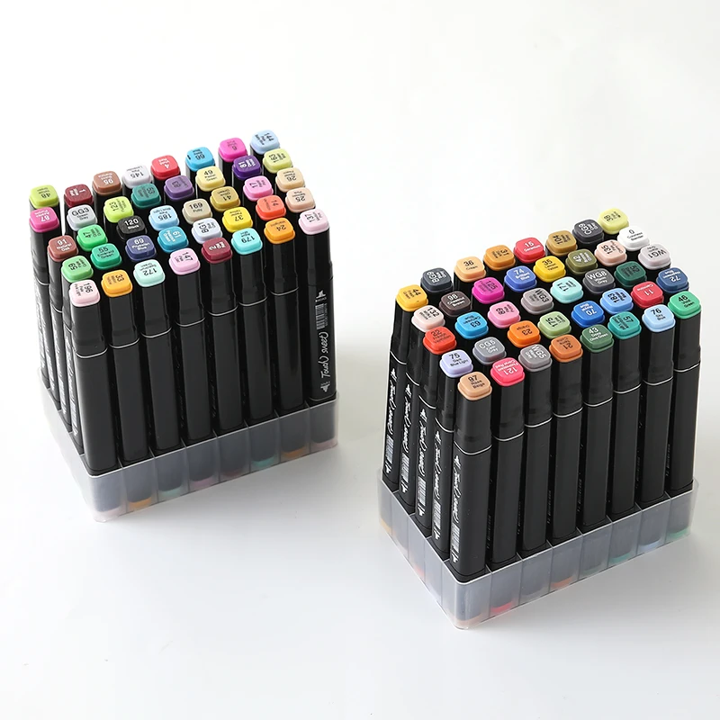 Marker Pens Wholesale Custom 24 30 36 40 48 60 80 Colors Art Marker Pens With Blender For