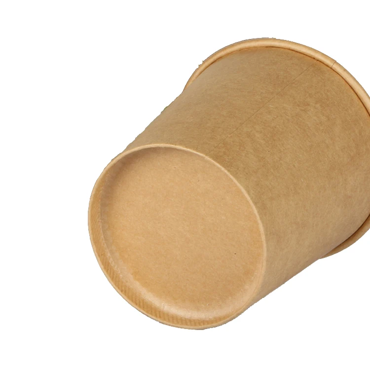 
Одноразовый пищевой контейнер, водонепроницаемая и устойчивая к Жиру коричневая миска для супа из крафтовой бумаги с бумажной крышкой 