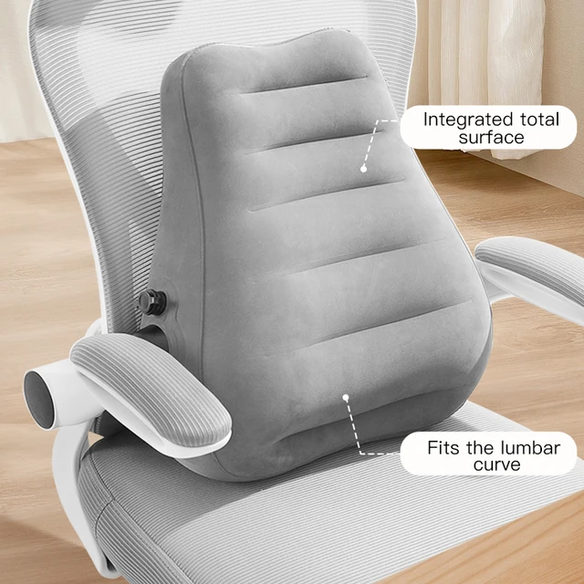 Press Pump Inflatable Sciatica Relief Lower Back Cushion Lumbar Cushion Rest Pillow Camping Headrest for Car Travel Office