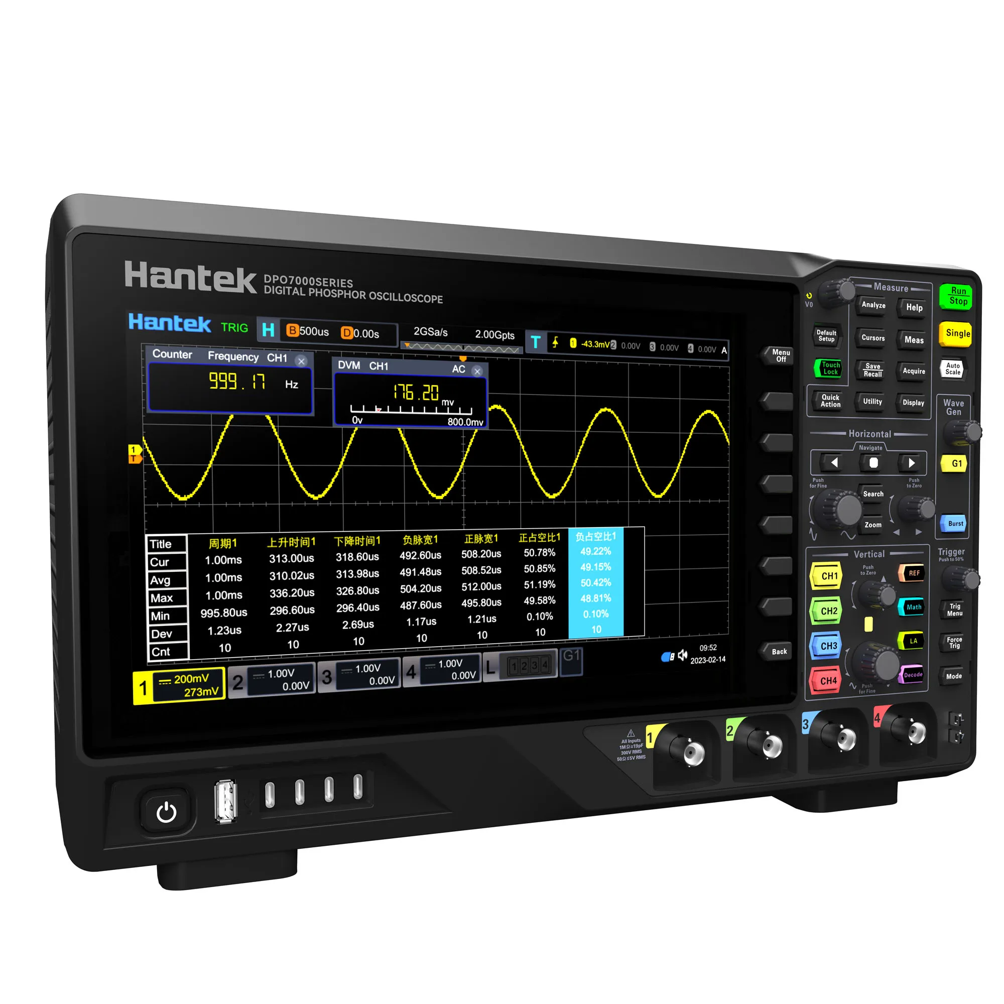 Hantek DPO7354E - 350mhz Handheld Oscilloscope with 4 Channels