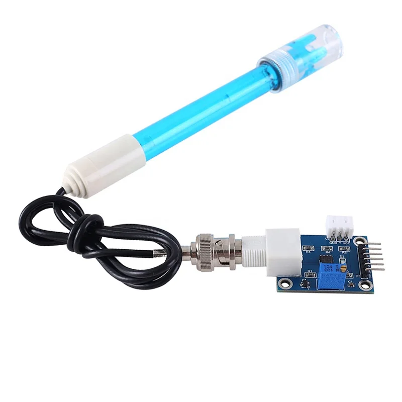 Módulo de sensor de pH sensor de pH con conector BNC sonda de pH Electrodo compuesto Sensor de código de prueba Detección de valor de pH Módulo de sensor de monitoreo de calidad del agua 