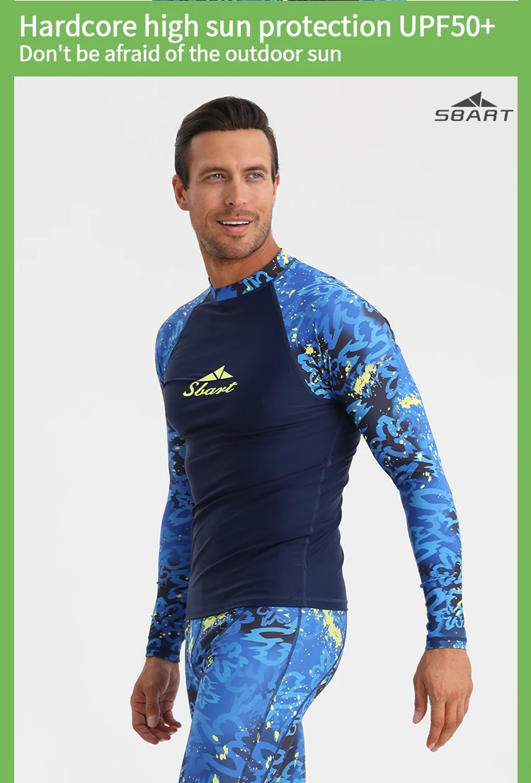 Custom Sublimation Printing Long Sleeve Rashguard Quick Dry Breathable Men's Rashie UPF50+ Rash Guard For Men Sunscreen T-shirt