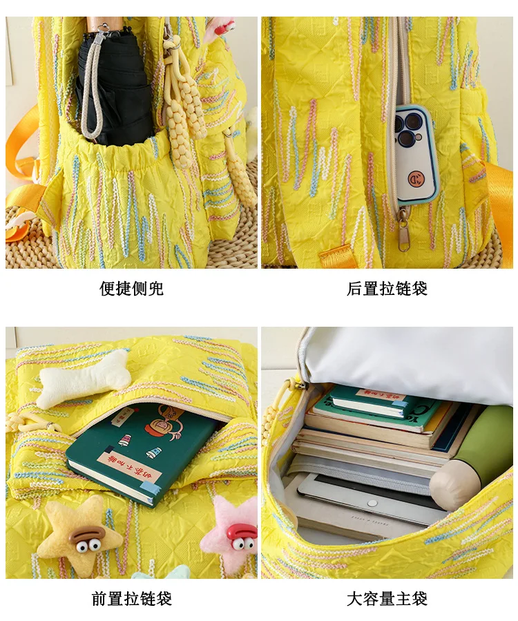 Customized Besder Solid Color Casual Bag Middle School Student Backpack Unisex Backpack