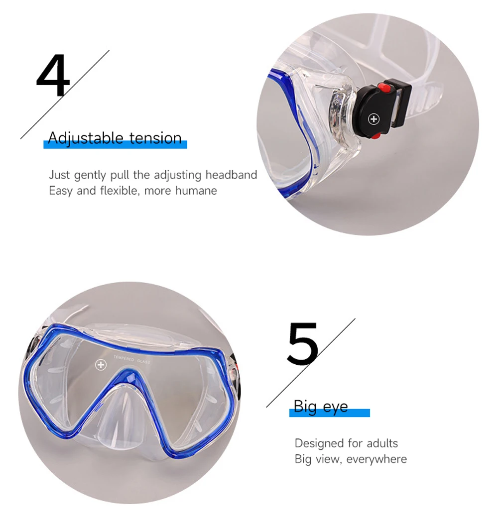 Anti-fog Anti-leak Liquid Silicone Diving Goggles Glasses Full Face ...