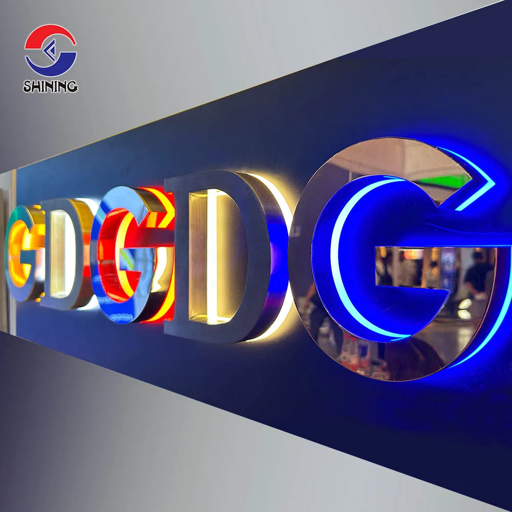 Shining Sign Customization 3d Waterproof Logo Stainless Steel Backlit Signs Led Channel Letter