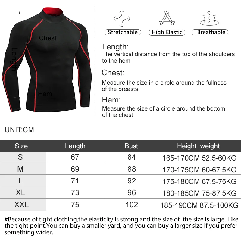 Wholesale Fiess Quick Dry Men Long Sleeve Running Sports Plain Men Thermal Muscle Gym Compression Clothes604_voghion.com