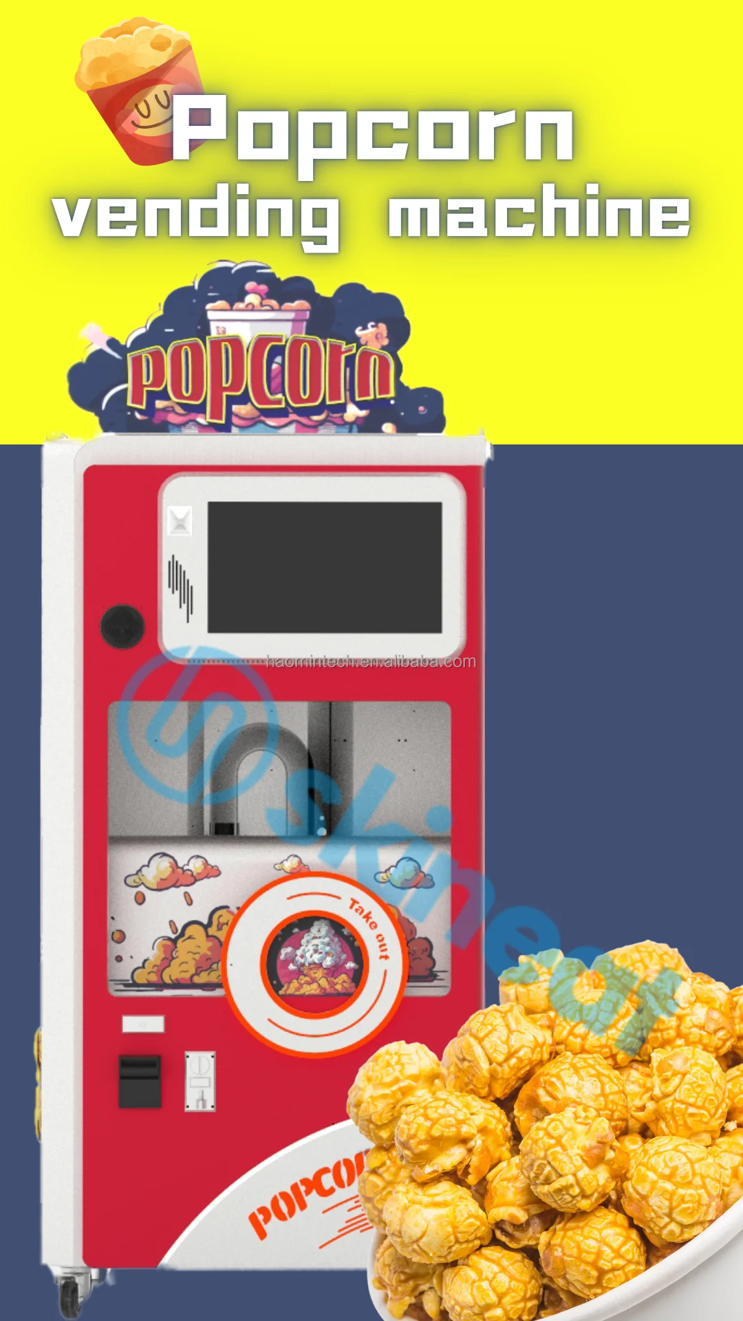 Hot Food Popcorn Vending Machine With Touch Screen Hot Food Fully ...