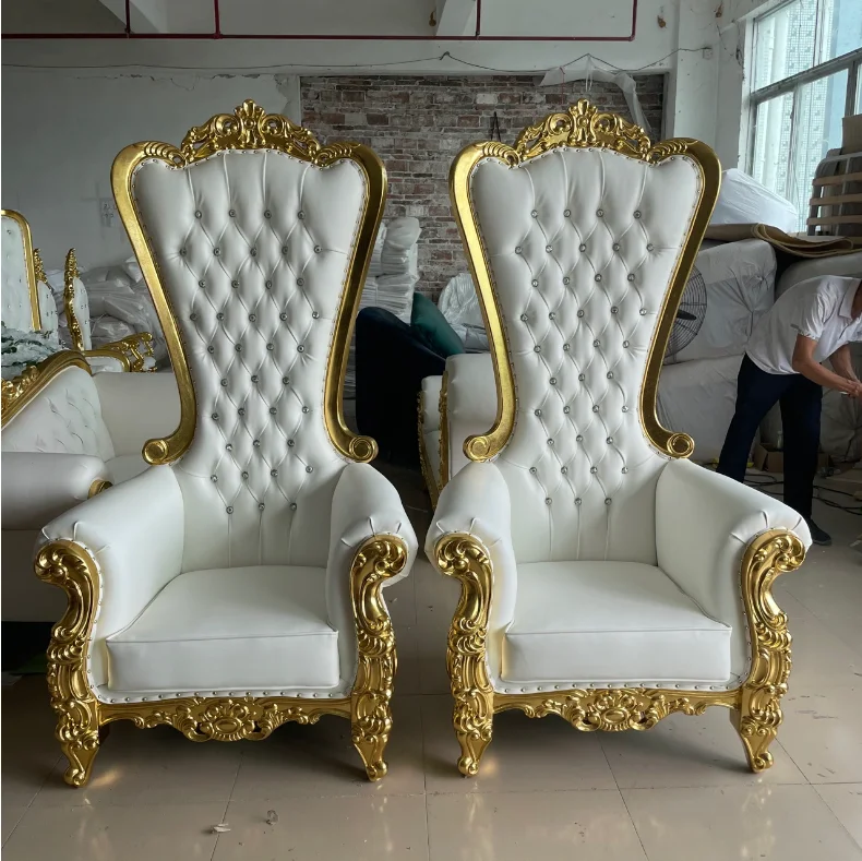 King And Queen High Back Cheaper Gold Throne Chairs Royal Luxury