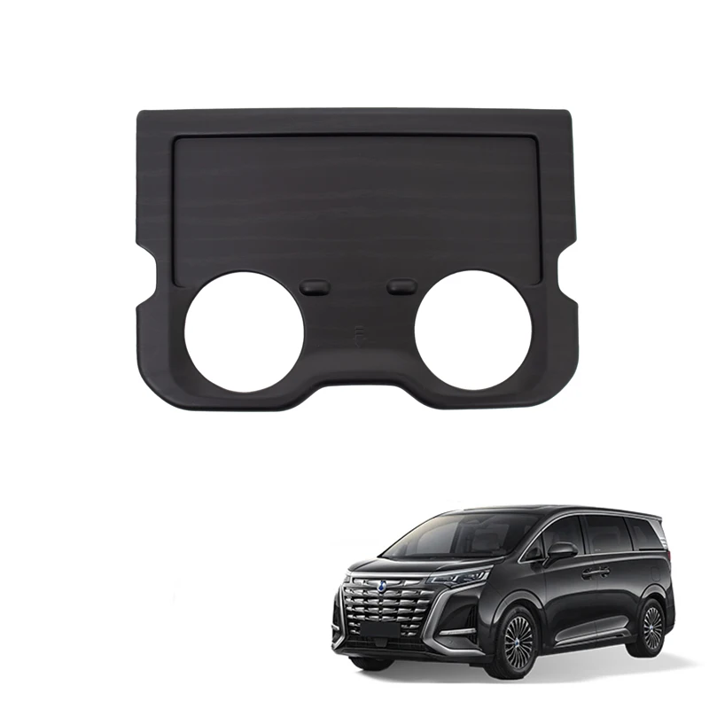 Auto Middle Row Armrest Cup Cover for Denza D9 EV Accessory ABS Wood Pattern Cup Holder Frame Cover Car Interior Accessories