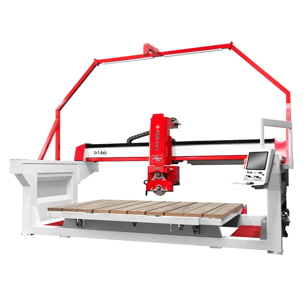 Hongyi  Stone Cutting Machine 5 Axis CNC Bridge Saw with Water Jet Marble Granite Stone Machinery Factory Price on Sale