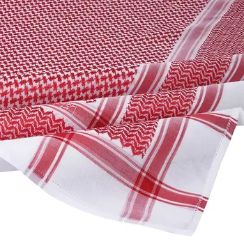 CCY  Premium Keiffieh Shemagh Arabic Hijab Palestine Kuiffieh 100% Cotton Kufiya Square Scarfs Shawls Red Jacquard Shemagh