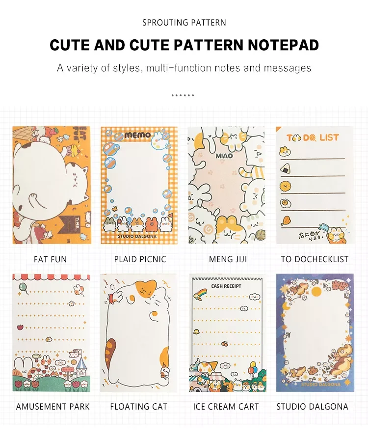 Korea Cute Portable Die Cut Anime Sticky Notes Custom Memo Pad