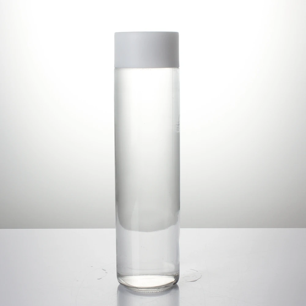 Screen Printing Transparent 800ml 750ml 500ml 375ml 200ml High Flint Juice Drink Beverage Mineral Water Voss Glass Bottle