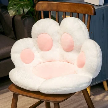 super soft plush toy custom kawaii cute cat paw back pillows plush chair cushion animal