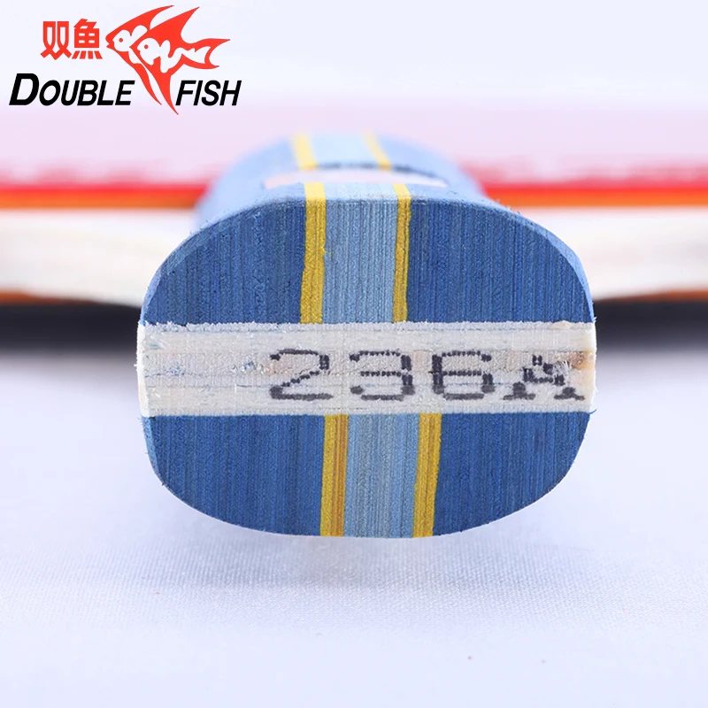 Двойной рыбы 2 шт. ракетки для настольного тенниса, набор, ложки с длинной ручкой, 7 слоев чистого дерева пинг понга комплект