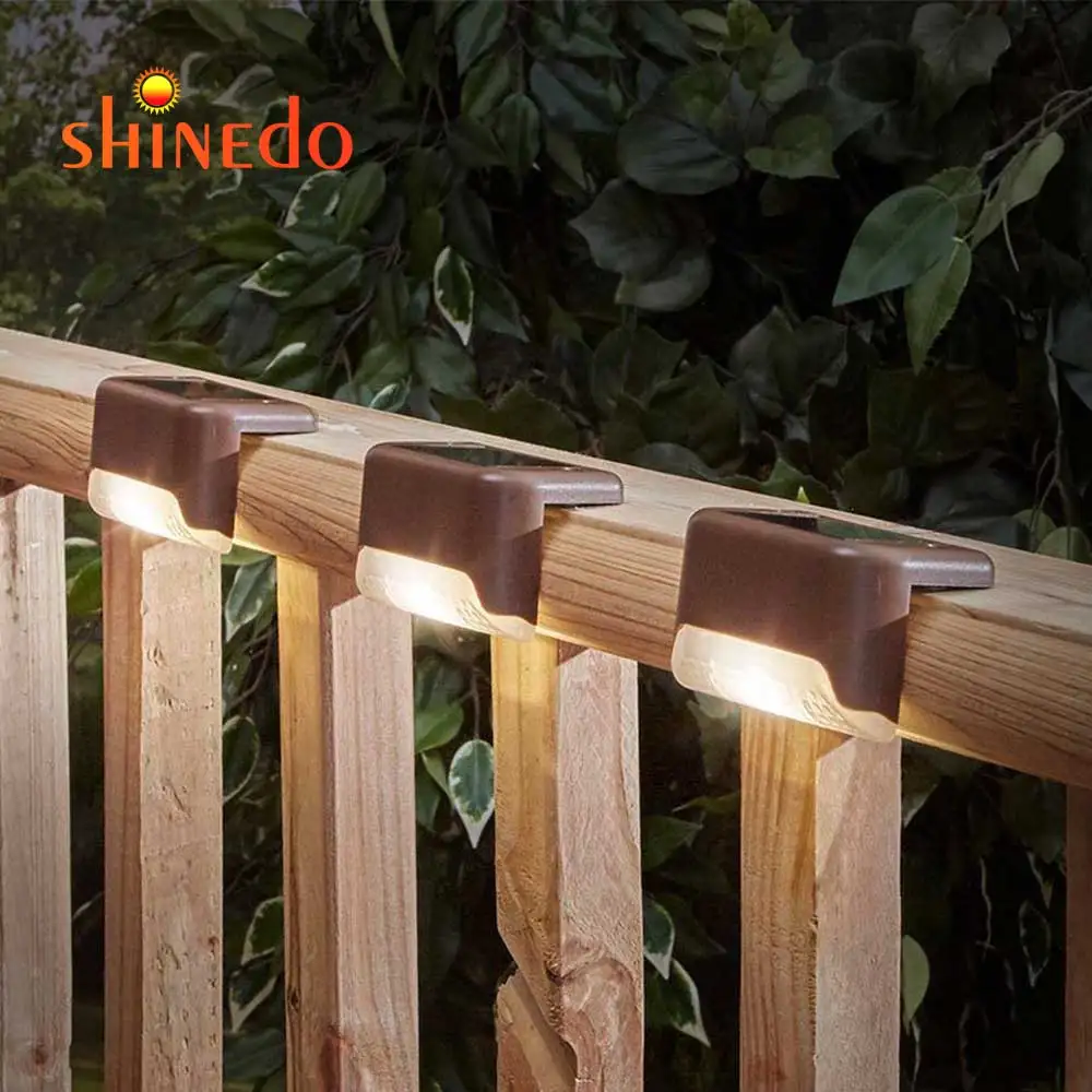 Solar Deck Lights LED Solar Step Lamp Outdoor Waterproof Solar Fence Light for Patio Stairs Garden Pathway Step Yard