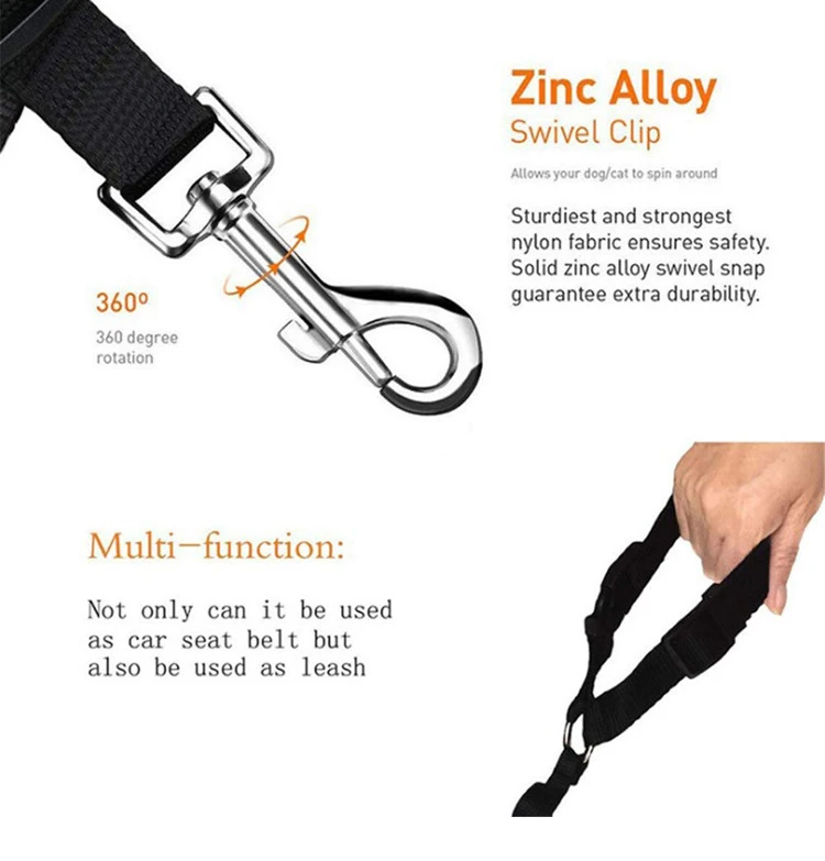 Fashion Attractive Design Seat Belt Dog Leash for Outdoor All Seasons
