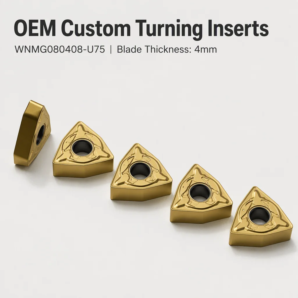WNMG080404 CVD PVD Coated Metal Turning Inserts HRC50-70 Hardness OEM Customizable
