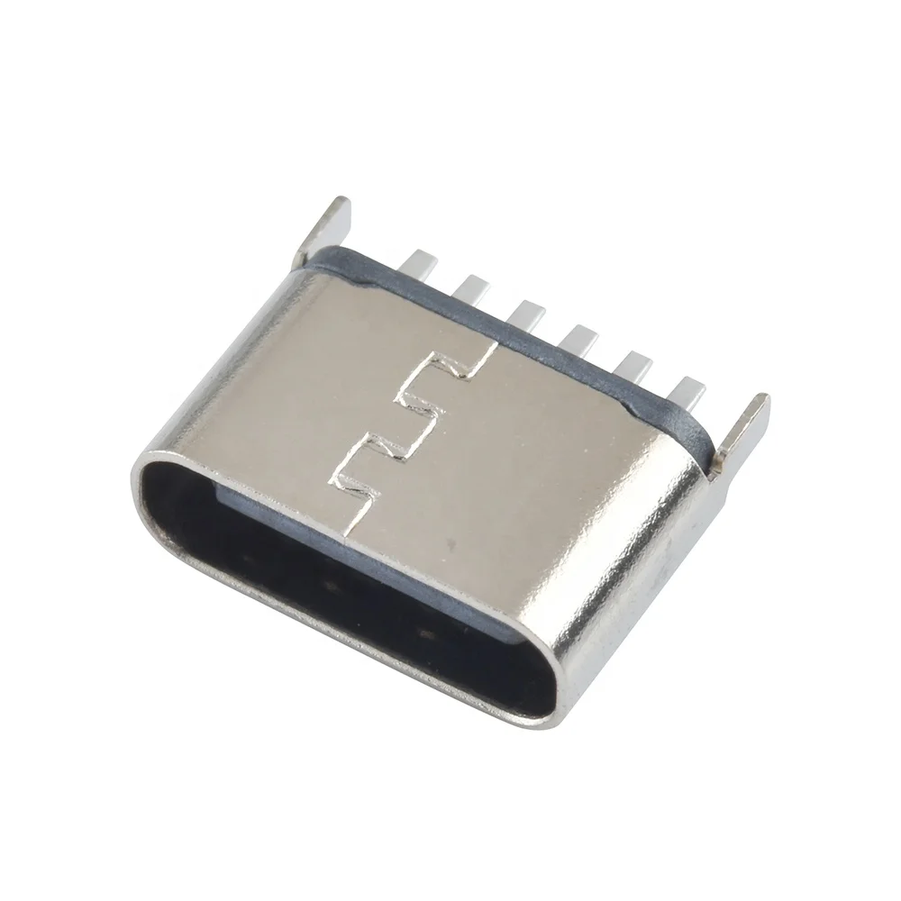 Usb Type-c 6 Pin Female Connector Port Length 5.5mm Dip Vertical Mount ...