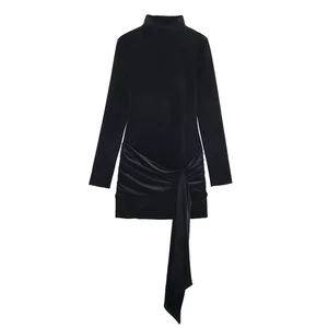 Custom Lady Elegant Slim Long Sleeve Dress for Women Fashion Ladies Suspender Dresses Winter Female Party Evening Robes Vestidos