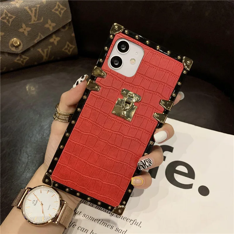 Luxury Brand Square Pu Leather Phone Case