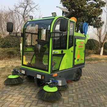 Full Closed Electric Big Street Sweeper Car Four-wheel Sweeper Commercial Ride On Road Floor Sweeper