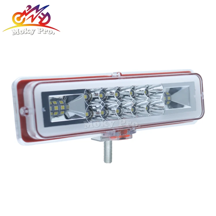 Truck Side Light Red Shell 6 Led Working Light For Truck Dc1280v White