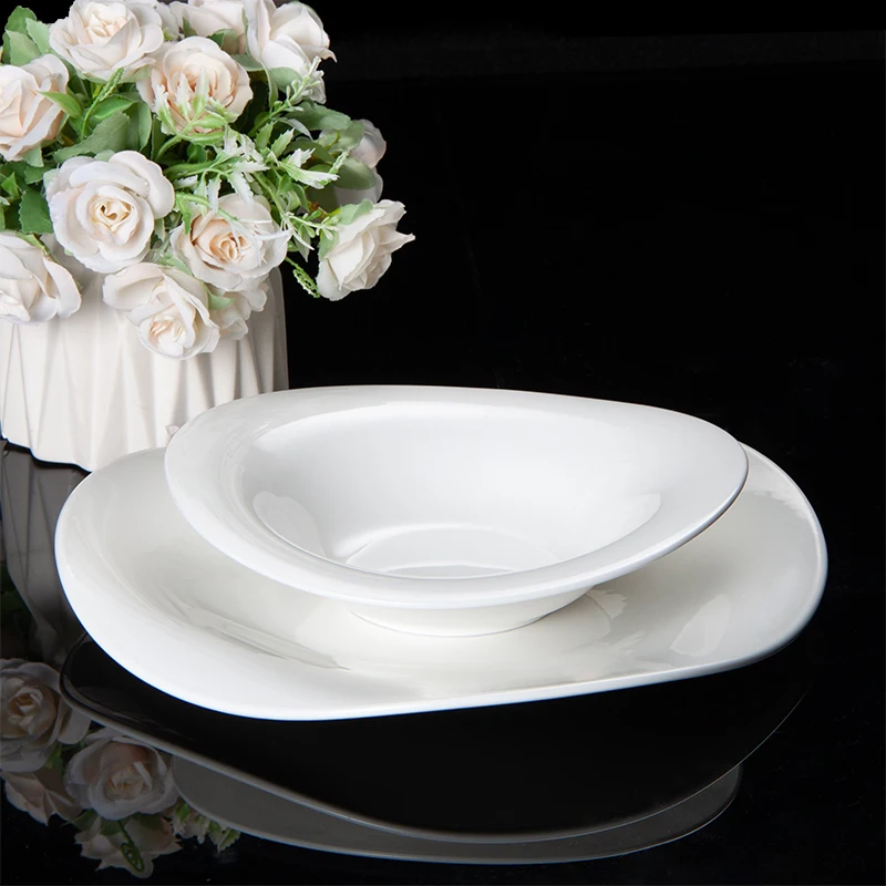 Jinqiangyi Horeca Dishes And Plates Tableware Nordic White Ceramic Soup