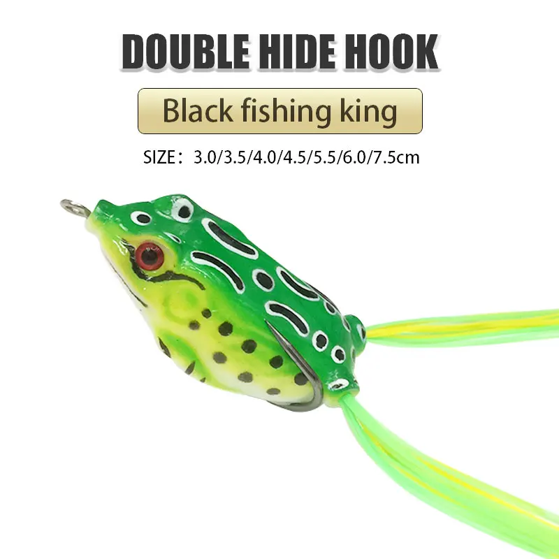 1 Pcs Frog Soft Fishing Lure Double Hooks Artificial Bait Frog
