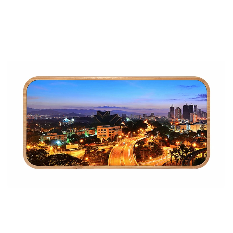 Freesub New Arrival Bamboo Frame HD Sublimation Blank Aluminum Sheet Photo Frame