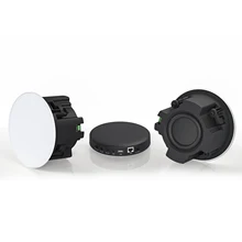 Audio System Amplifier  Streamer Receiver WiFi2.4G&5G BT5.4 AUX USB + 2PCS Passive Ceiling Speaker IPX6 Waterproof